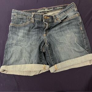 Eddie Bauer Women's Blue Denim Shorts Boyfriend Fit size 6